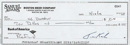 Sam Adams check